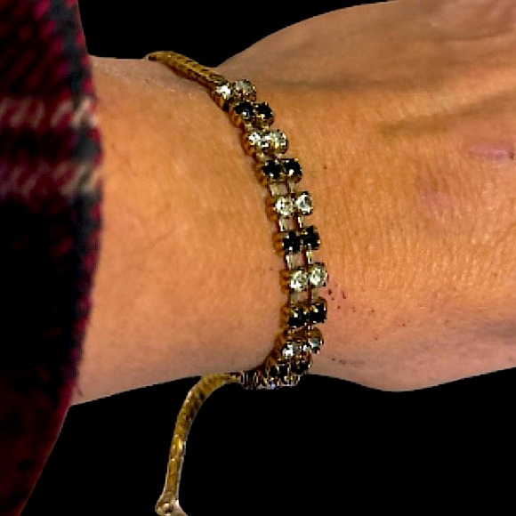 Very Rare 1940’s/50’s Gold-tone Gemstone Bracelet - Picture 3 of 12